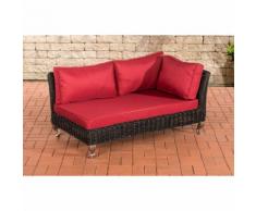 Canapé d'angle Moss rond/noir Rouge rubin