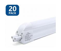 20×Anten T5 Tube LED 90CM Tube de Lumière Fluorescente 12W IP20 avec Réglette Complète Blanc Froid