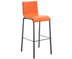 CLP - Tabouret Avola cuir plat B78 orange