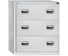 Classeur pour dossiers suspendus - 2 rangées, 3 tiroirs - gris clair / gris clair - Coloris façade: