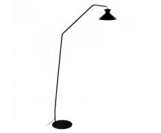 Lampadaire liseuse design acier noir LEEDS