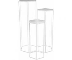 3 Portes plantes sellettes design Théo - 35 x 30 x 90 - Blanc