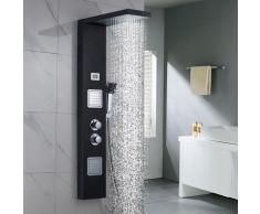 Bonade - Panneau de Douche Thermostatique en Acier Inoxydable brossé Avec Pommeau de Douche et