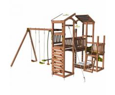 Aire de jeux pour enfant 3 tours avec portique et mur d'escalade - CRAZY Towers sans option