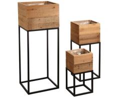 Aubry Gaspard - Lot de 3 jardinières en bois. Naturel. Marque : . Réf. : NSE185 - Naturel