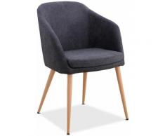 Fauteuil LARA nordic design salle manger 51,5x53,5x85cm Gris Anthracite - Mc Haus