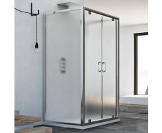 Cabine Douche avec 3 côtés 90x90x90 CM H185 granité C modèle Sintesi Trio 2 Portillons