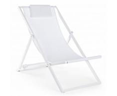 Chilienne en aluminium coloris blanc - Dim : L 60.5 x P 101.5 x H 73.5 cm -PEGANE-