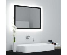 Vidaxl - Miroir à LED de salle de bain Noir 60x8,5x37 cm Aggloméré