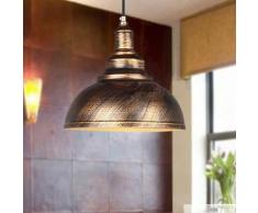 Lot de 2 Rétro Industrielle Plafonnier Lustre en Métal Bronzé Fer Lampe Suspension Luminaire Corde
