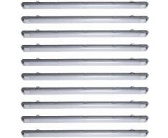 Lampe anti-humidité LED 156 cm tube LED blanc neutre Plafonnier d'atelier LED Lampe de sous-sol LED