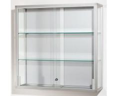 Certeo - Vitrine murale - hauteur 1000 mm, 2 portes coulissantes - l x p 1500 x 300 mm, façon inox