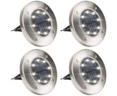 Lumière Solaire Extérieur 4PCS, 8LED Luminaire Jardin Au Sol Eclairage 6000K Etanche IP65 Lampe