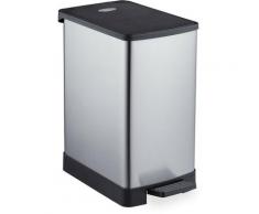Poubelle de salle de bain, acier inoxydable, 6 l, seau intérieur amovible, HLP 32 x 17 x 29,5 cm,