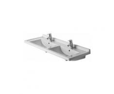 Lavabo Duravit double meuble Starck 3, 130cm, avec trop-plein, Coloris: Blanc avec Wondergliss