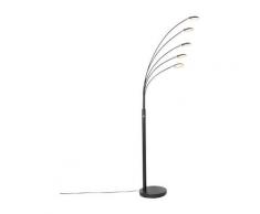 sixties - LED Dimmable Lampadaire Design variateur inclus - 5 lumière - H 1810 mm - Noir - Design