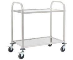 Youthup - Chariot de cuisine à 2 niveaux 107x55x90 cm Acier inoxydable