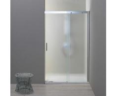 PORTE DE DOUCHE EN NICHE 140 CM DREAM CÔTÉ FIXE À DROITE VERRE SATINÉ