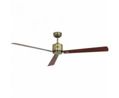 Ventilateur de plafond ECO NEO II - Ø hélice 1520 mm - noyer / merisier / laiton ancien