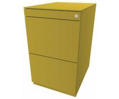 Bisley Caisson fixe Note™, avec 2 tiroirs pour DS, hauteur 704 – 737 mm, avec haut, jaune |