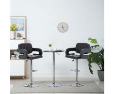 Chaise de bar pivotante 2 pcs Similicuir 54 x 58 x 115 cm Noir