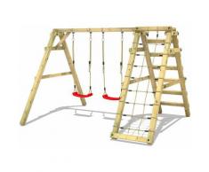 WICKEY Portique balançoire Aire de jeux Sky Skipper Prime avec Portique bois pour enfants