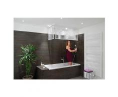 Kit rideau de douche roulant angulaire | Blanc