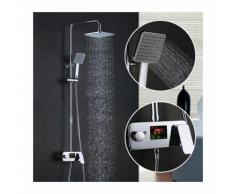 Colonne de Douche Italienne Avec Ecran LCD Système de Colonne Pour Salle de Bain Chrome Set de