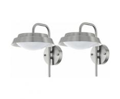 Ensemble de 2 appliques murales extérieures LED lampes ampoule porche en acier inoxydable Balcon