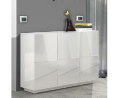 Dmora Meuble d'entrée avec 3 portes et étagères internes, Made in Italy, Hall d'entrée moderne,
