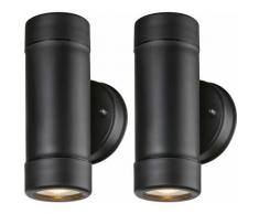 2x appliques murales d'extérieur RGB LED DIMMABLE spots orientés vers le bas TÉLÉCOMMANDE façades