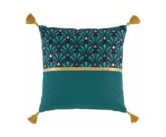Paris Prix - Coussin Déco Imprimé art Chic 40x40cm Bleu