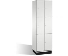 CP Armoire à casiers CAMBIO avec portes en acier - 6 casiers, largeur 600 mm - corps gris