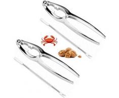 Tanabata - Casse Noix,2Pcs Pinces à Noix Casse-Noisette Casse Noix en Métal,Convient pour Noix,Aux