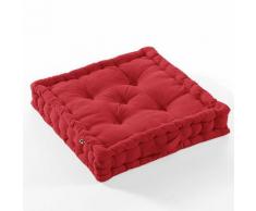 Coussin de sol 50x50 cm Kala cerise coton - Rouge