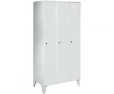 Wolf Vestiaire multicases sur pieds - h x l x p 1850 x 900 x 500 mm, 3 casiers - gris clair