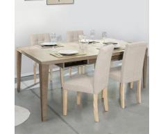 Lot de 4 chaises POLGA capitonnées beiges pour salle à manger