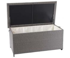Coffre à coussins en polyrotin, HHG-570, coffre jardin ~ Premium gris, 51x115x59 cm, 250l