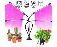Lampes de croissance avec trépied, 80 Leds 4 Heads Lampe de Plante Spectre Complet avec deux