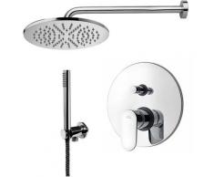 Paffoni -Solution de douche complète avec: pommeau de douche ronde, mitigeur de douche encastrable