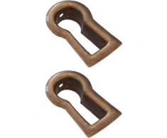 Cyclingcolors - 2x entrée de clé laiton bronze à encastrer clef vintage rustique meuble ancien