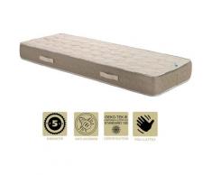 Literie Julien - Matelas Latex Naturel 90x190 x 22 cm Très Ferme + Oreiller Visco - Tissu 100%