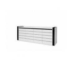 Buffet, bahut LINA blanc et noir brillant avec LED. Meuble design pour votre salle à manger - Blanc
