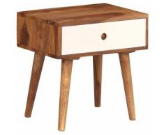 Helloshop26 - Table de nuit chevet commode armoire meuble chambre bois massif de sesham 45 x 30 x