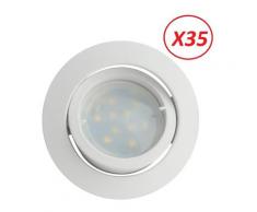 Lot de 35 Spot Led Encastrable Complete Blanc Orientable lumière Blanc Neutre eq. 50W ref.888