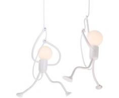 Lot de 2 Lustre Suspension Créatif Moderne E27 Luminaire Design Gens pour Chambre d'enfant Couloir