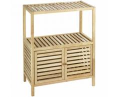 Étagère de salle de bain avec 2 portes - Dim : 67,5 x 35,5 x 86 cm -PEGANE-