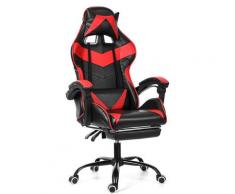 Chaise Fauteuil De Bureau Rouge Gaming Gamer Pivotant Racing Inclinable 150 ° Rouge