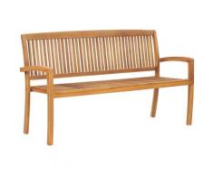 True Deal - Banc 3 places empilable de jardin 159 cm Bois de teck solide