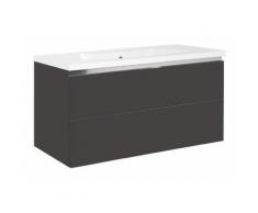 Meuble sous vasque + vasque ENOVI tranche ecru 2 tiroirs